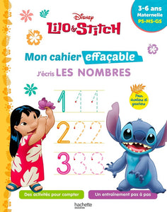 DISNEY - LILO ET STITCH - MON CAHIER EFFACABLE - J'ECRIS LES NOMBRES (3 - 6 ANS)