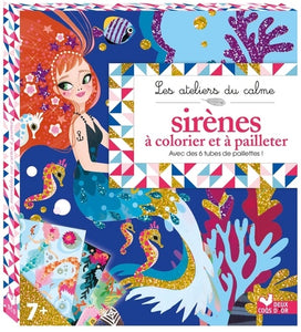 SIRENES A COLORIER ET A PAILLETER - BOITE AVEC ACCESSOIRES