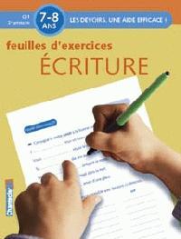 DEVOIRS - FEUILLES D'EX. ECRITURE 2ème primaire 7-8 ans