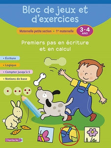 BLOC DE JEUX ET D'EXERCICES - PREMIERS PAS EN ECRITURE (3-4)
